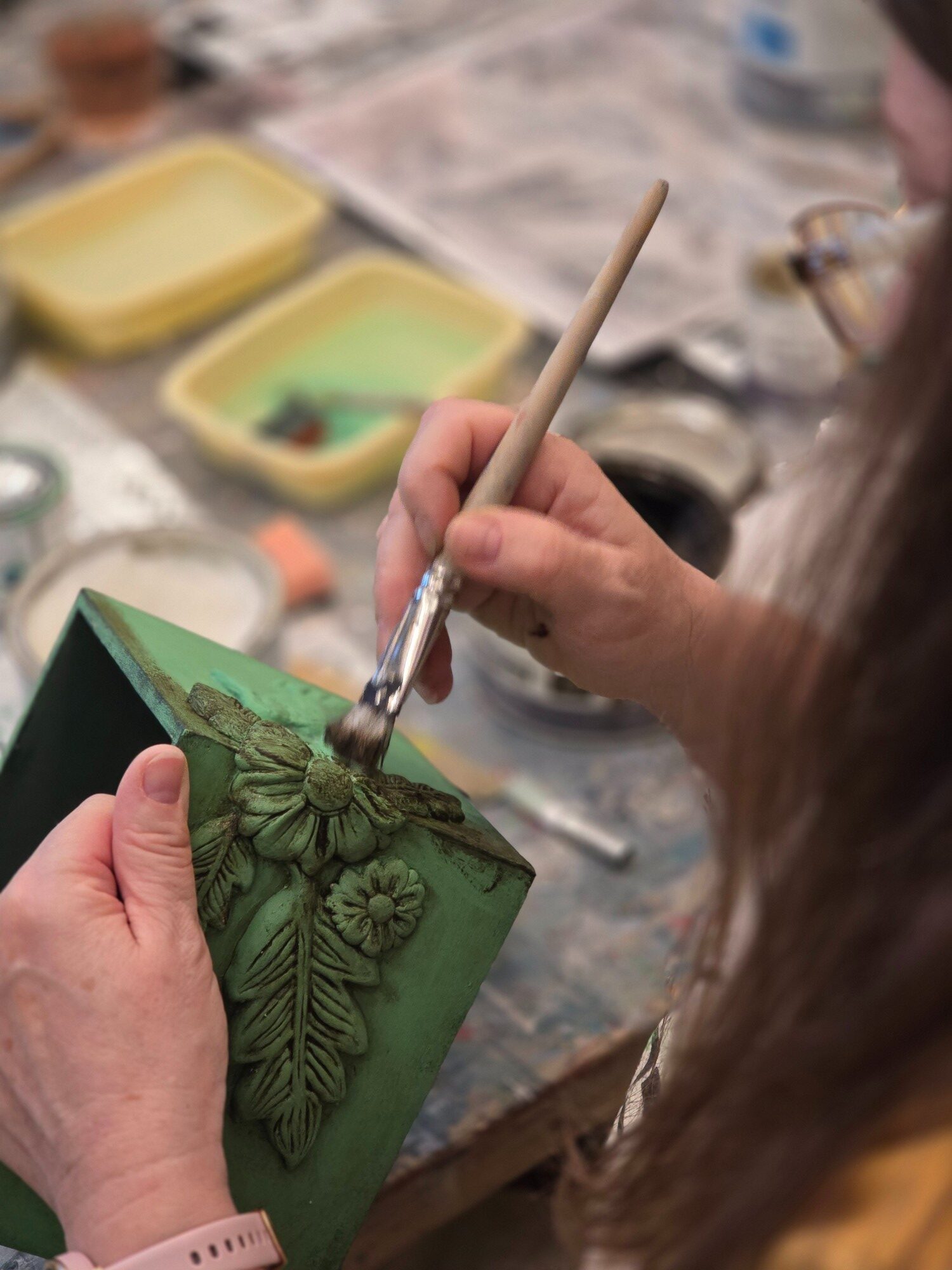 Doboz díszítés a Dekorációs technikák és tárgykészítő workshopon